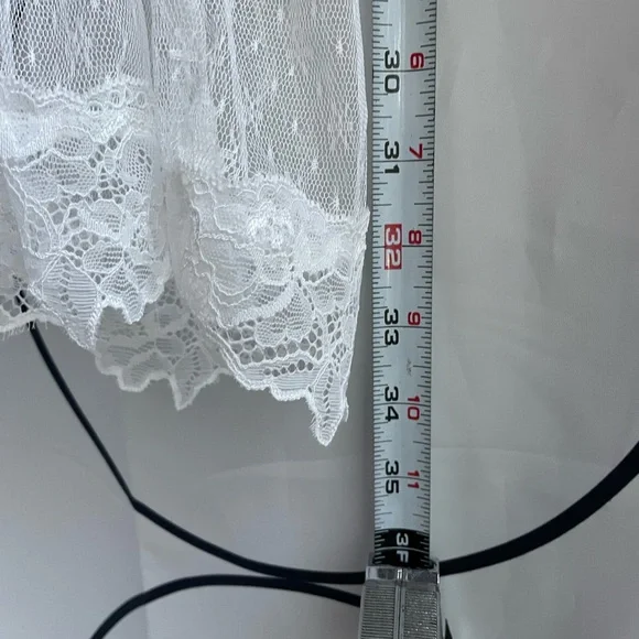 White Cotton Bloomer Pant with Lace Ruffle | Size Small - Picture 6 of 8